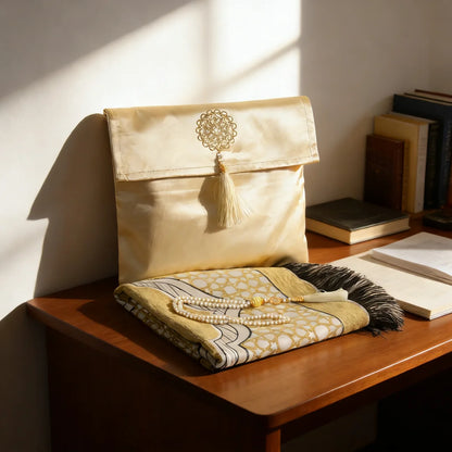 Muslim Prayer Rug Set with Bag & Prayer Beads