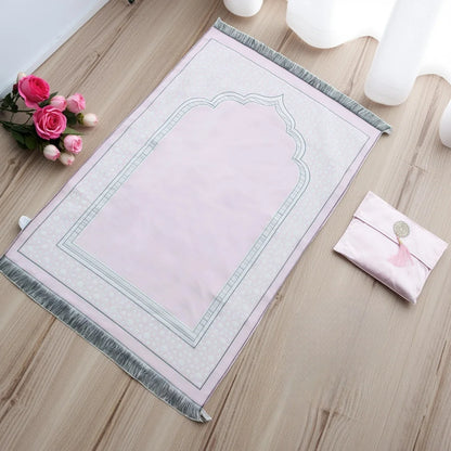 Muslim Prayer Rug Set with Bag & Prayer Beads