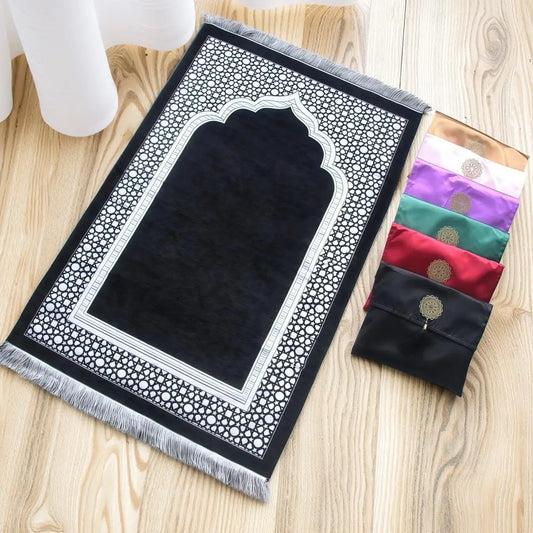 Muslim Prayer Rug Set with Bag & Prayer Beads