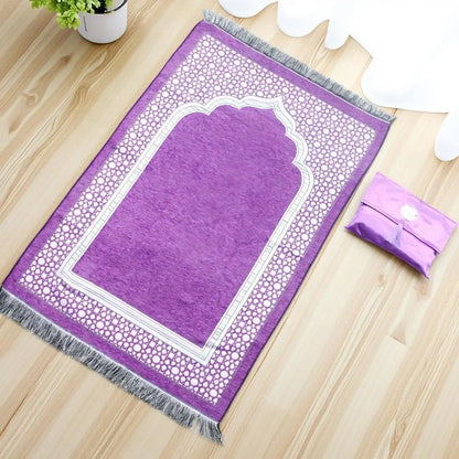 Muslim Prayer Rug Set with Bag & Prayer Beads