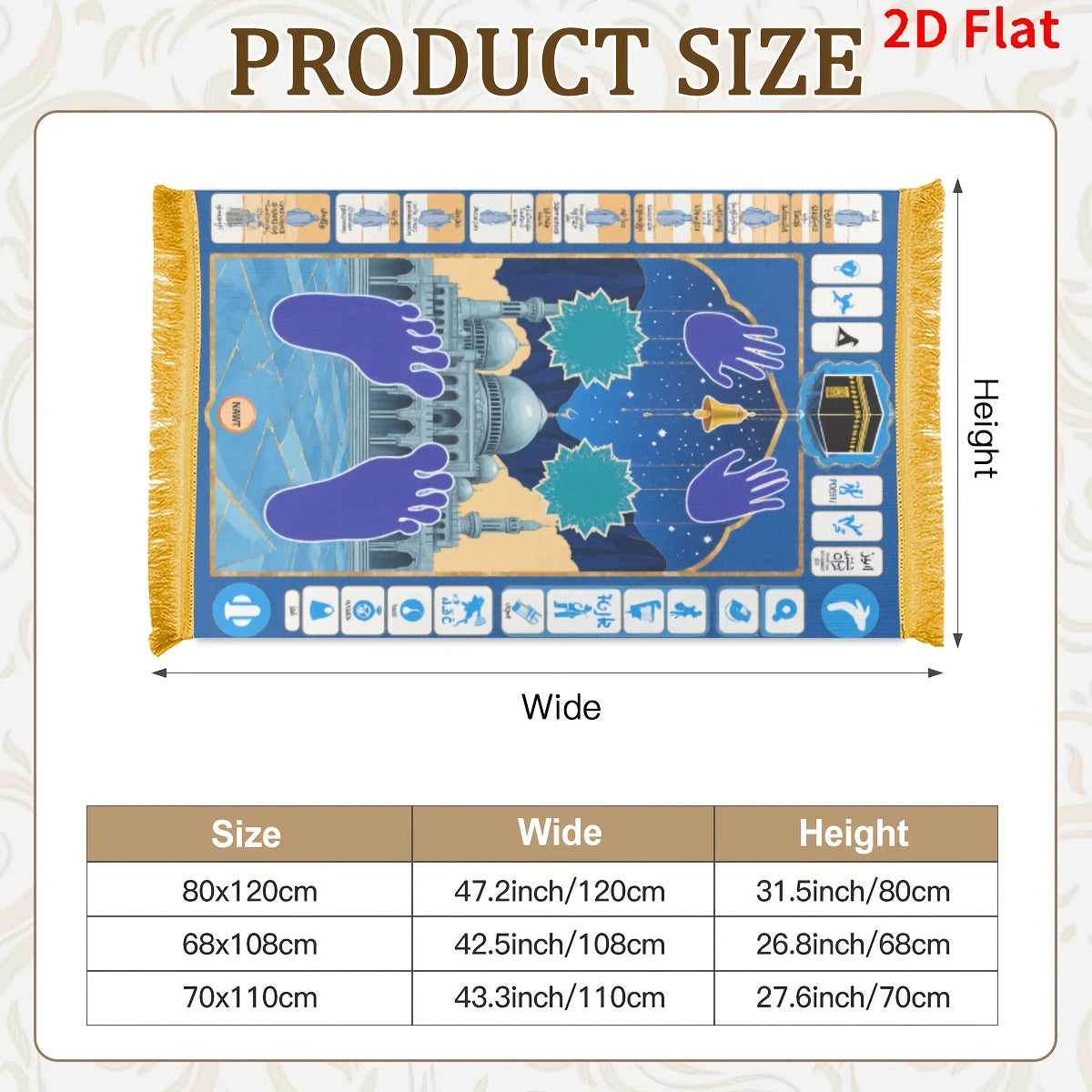 Kaaba Prayer Guide Non-Slip Rug